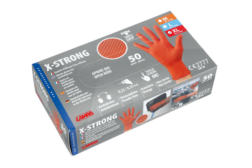 Dílenské rukavice LAMPA X-Strong XL nitrilové 50 ks.