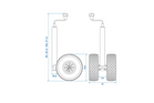 ProPlus 341508 opěrné kolo s pneumatickým pohonem 300 kg 48 mm 660-870 mm