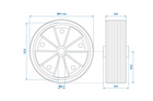 Náhradní kolo pro ProPlus 341549, plné gumové opěrné kolo 220x70mm