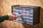 Organizér do dílny s 30 zásuvkami STANLEY OPP skříňka 365x225 mm
