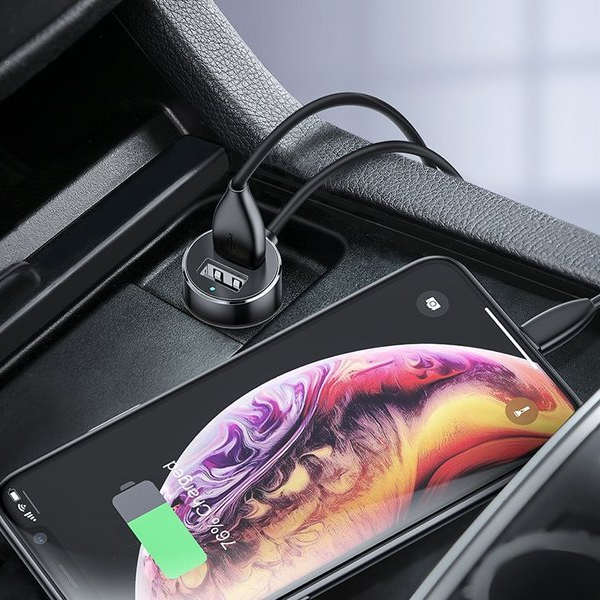 Vysoce účinná nabíječka do auta BASEUS 2x USB + 2x zásuvka do zapalovače cigaret 80W
