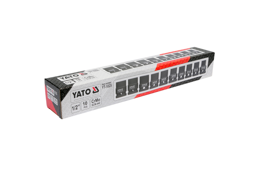 YATO YT-1025 krátké rázové nástrčné klíče 1/2" 10 ks.