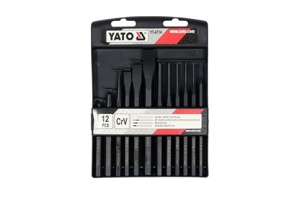 Sada 12 sekáčů a děrovačů YATO YT-4714.