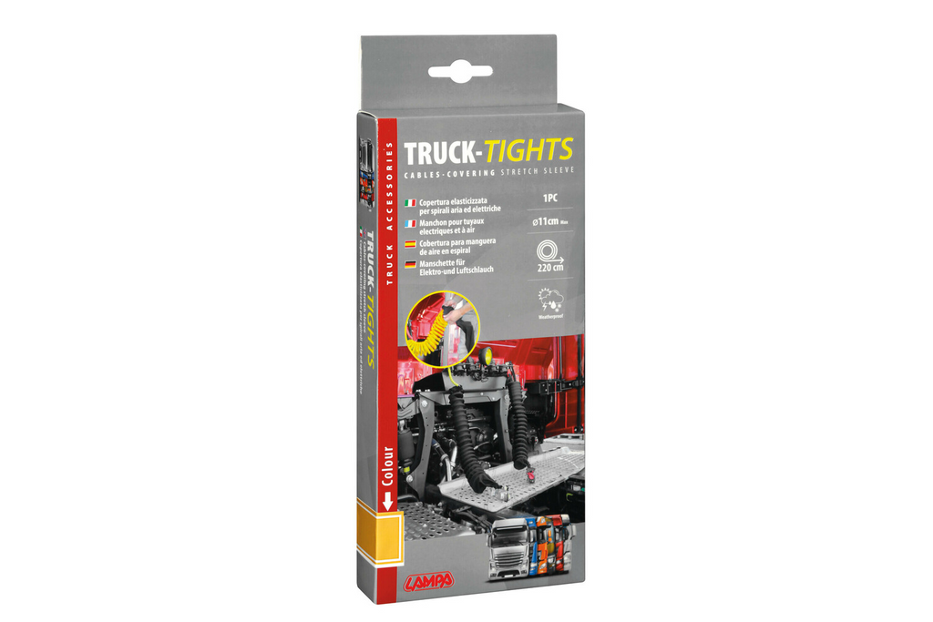 Kryt spirálového kabelu LAMPA Truck-Tights 97171 flexibilní návlek žlutý 220 cm průměr 11 cm