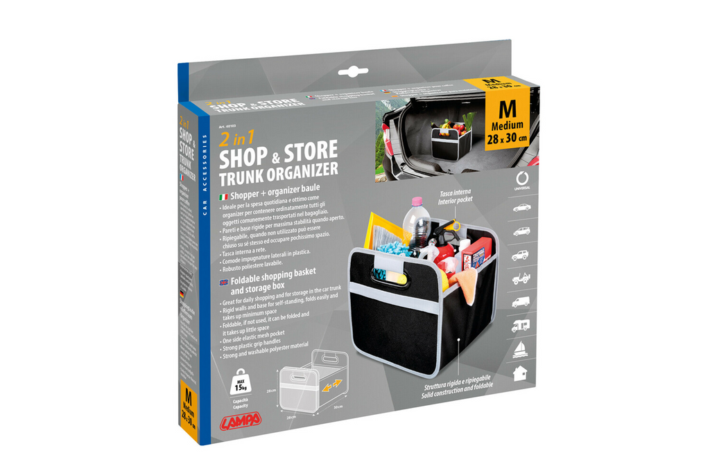 LAMPA Shop&amp;Store M nákupní košík skládací úložný kontejner 32x27cm