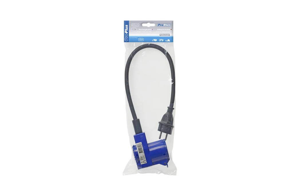 Adaptér se zástrčkou Schuko pro úhlový konektor CEE + zásuvka Schuko s kabelem Proplus 373528, 40 cm