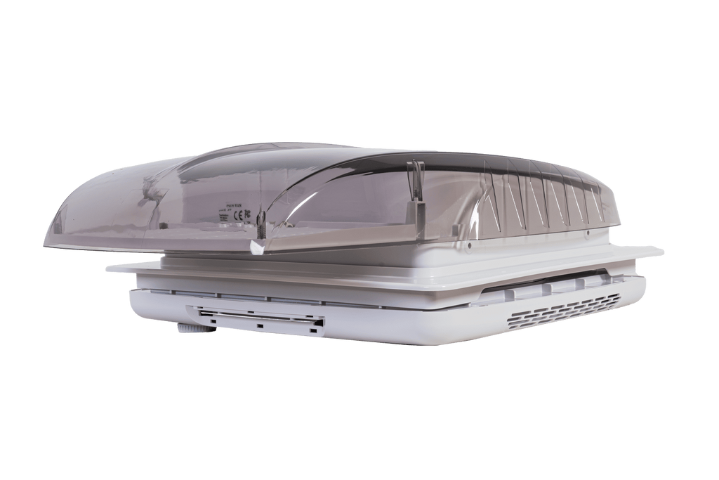 Automatický střešní ventilátor PUNDMANN PLUS FAN pro obytné vozy s osvětlením, roleta 400×400 mm